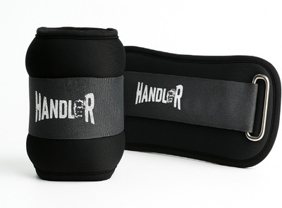 HANDLER Adjustable Neoprene Ankle Weights – Wrist & Leg Weights for Women 1.5 KG X 2 Black Ankle & Wrist Weight(1.5 kg)