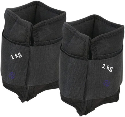PIYUSH LIFESCIENCE Weight Cuffs Packs,Ankle Weight Cuff,Adjustable Ankle Weight 1KG X 2 - Pack Of 2 Black Ankle Weight, Ankle & Wrist Weight, Wrist Weight(1 kg)
