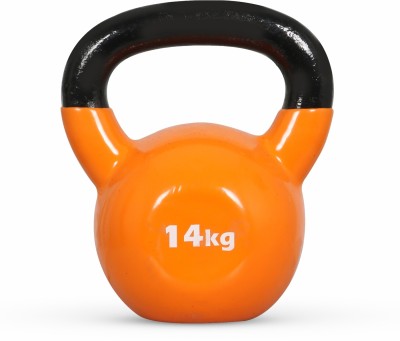 VECTOR X Vinyl Half Coating Kettle Bell for Gym & Workout 14 Kg Orange Kettlebell(14 kg)