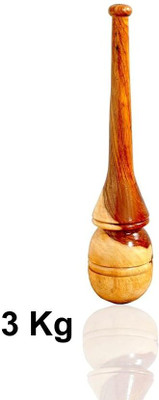 NA Sports Premium Wooden Mugdar 3 Kg Indian Club Traditional Strength Training Equipment Brown Indian Clubs(3 kg)