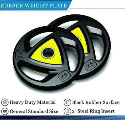 YMD Olympic Triangle Weight Plates (7.5x2 )- 50mm Hole ,Color May Vary Black Weight Plate(15 kg)