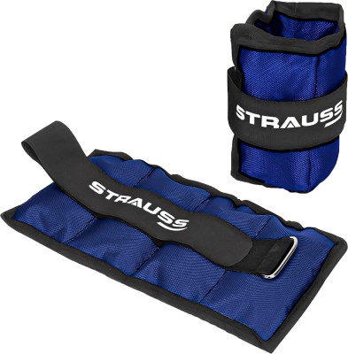 Strauss (0.5 Kg x 2) Ankle Weight | Wrist & Leg Weights Cuff, 0.5Kg Each, Pair Blue Ankle & Wrist Weight(1 kg)