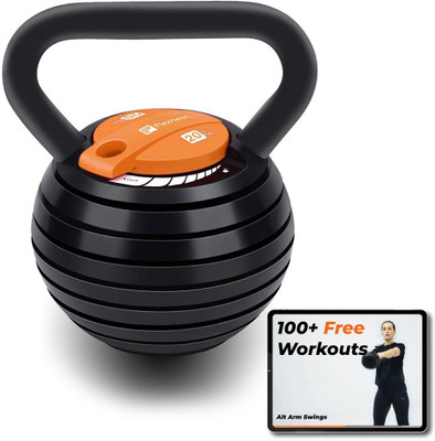 Flexnest Flexikettle 7-in-1 Adjustable Kettlebells With 20 lbs & 40 lbs Adjustable Weights Black, Orange Kettlebell(10 kg)