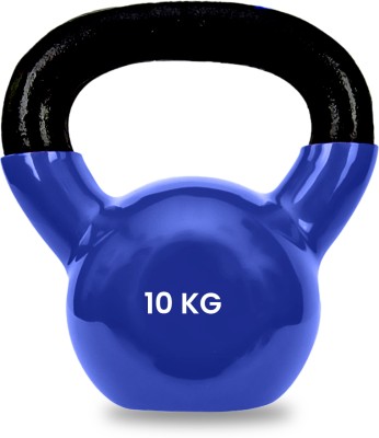 Strauss Vinyl Coated Premium Kettlebell | Kettle bell For Gym & Workout, 10 Kg Blue Kettlebell(10 kg)