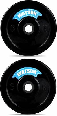 Watson Rubber Weight Plate Set (3KG X 2 =6KG) for Home Gym Weight Plates Black Weight Plate