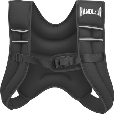 HANDLER Durable Weighted Vest for Men & Women with Reflective Stripe Workout Equipment Black Weight Vest(5 kg)