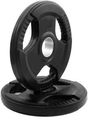 YMD Professional Metal Integrated Olympic Rubber Weight Plates 5Kgx2Pcs -50mm Hole Black Weight Plate(10 kg)