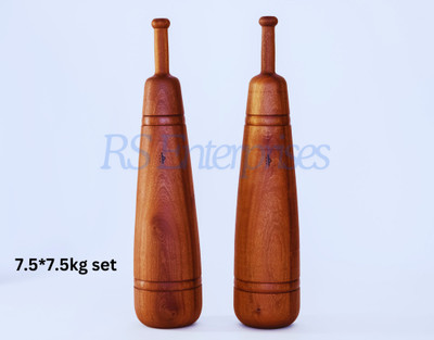 ZS Enterprises Premium Quality Persian Meel/ Indian Clubs/Karla kattai (7.5-7.5kg-Pair) Brown Indian Clubs(15 kg)