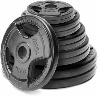 YMD Metal Integrated Rubber Weight Plate, finger plate 5Kgx2Pcs 28 mm Hole Black Weight Plate(10 kg)