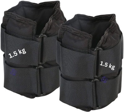 PIYUSH LIFESCIENCE Weight Cuffs Packs,Ankle Cuff,Adjustable Ankle Weight 1.5KG X 2 - Pack Of 2 Black Ankle Weight, Ankle & Wrist Weight, Wrist Weight(1.5 kg)