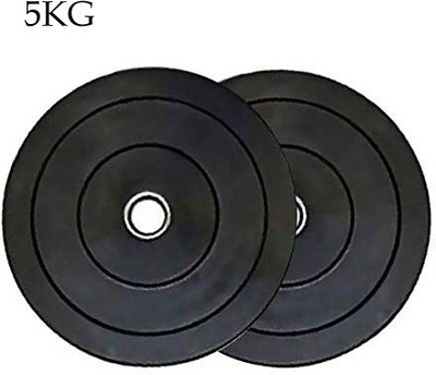 YMD 5Kg x2pcs Good Quality Rubber Plates With 28mm Hole For Home/Commercial Gym Black Weight Plate(10 kg)