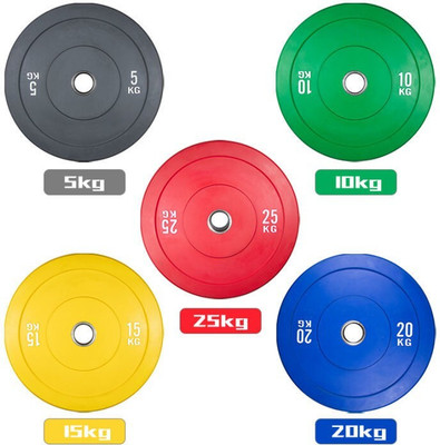 YMD 10 kg Olympic Bumper Plates 5KGX2pc | Rubber Bumper Weight Plates with 50 mm Dia Home Gym Combo