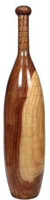 RS ENTERPRISE Wooden Oval Shape Mugdar | Functional Training for Home Gym Full Body Workout Brown Indian Clubs(5 kg)