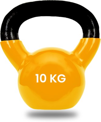 Strauss Vinyl Coated Premium Kettlebell | Kettle bell For Gym & Workout, 10 Kg Yellow Kettlebell(10 kg)