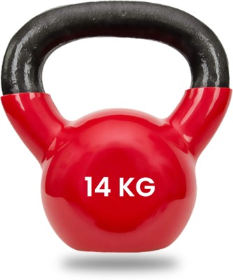 Strauss Vinyl Coated Premium Kettlebell | Kettle bell For Gym & Workout, 14 Kg Red Kettlebell(14 kg)