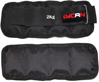 LYCAN 4 kg (2 kg Each x 2 pc) Black Ankle & Wrist Weight(4 kg)