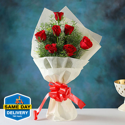 FNP Fresh Red Roses Bouquets(7 Flowers)