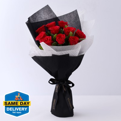 FNP Fresh Red Roses Bouquets(10 Flowers)