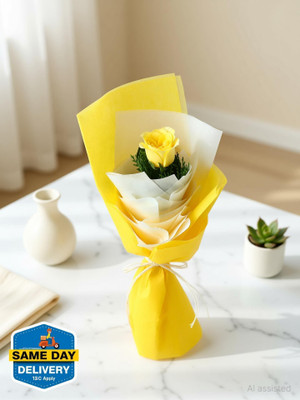 FNP Fresh Yellow Roses Flower(1 Flower)