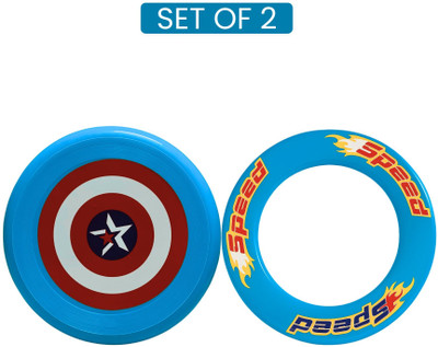 Planet of Toys Lightweight Outdoor Flying Disc & Ring Fun Durable Frisbee Toy for Kids Combo Plastic Sports Frisbee(Pack of 2)