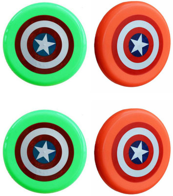 EmmEmm 4 Pcs Flying Disc Frisbee Ring Saucer for Fun/Picnic/Throw/Adventure Plastic Sports Frisbee(Pack of 4)