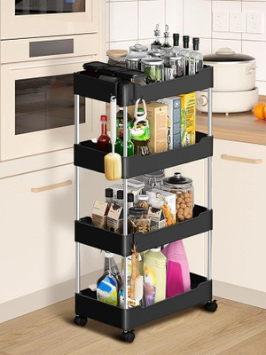 nariya 4 Compartments Plastic Portable Modern Desk organizer(Black)