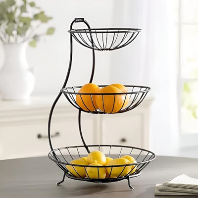 avocet Class Fruit Basket Stainless Steel Fruit & Vegetable Basket(Black)