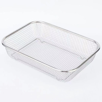 LILA ENTERPRISE Oversized Stainless Steel Drain Basket Steel Fruit & Vegetable Basket(Silver)