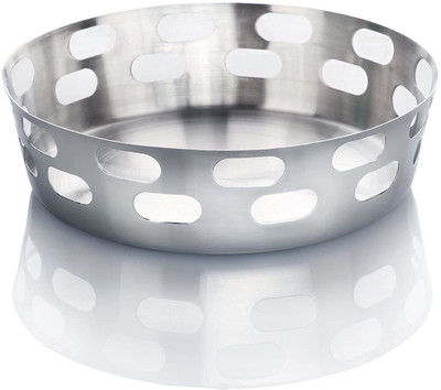 GESTIONE Round bread basket/Roti, Chapati, Fruit Bowl - 19 cm diameter, Set of 1 Stainless Steel Fruit & Vegetable Basket(Steel)