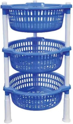 Belta Popular 3 Layer Plastic Portable Modern Plastic Fruit & vegetable basket Plastic Fruit & Vegetable Basket(Multicolor)
