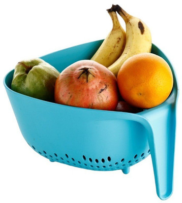 DIGNESH Multi-Functional Wash & Store Basket Plastic Fruit & Vegetable Basket(Blue)