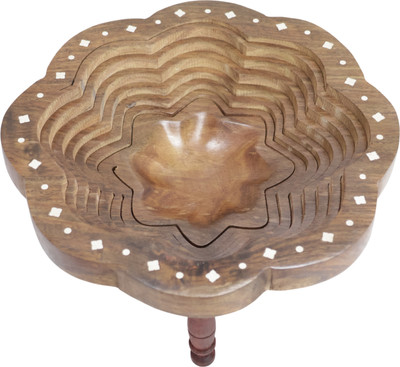 Saras Aajeevika Wooden Spring Tray Star Shape Wooden Fruit & Vegetable Basket(Brown)