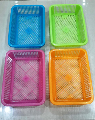 GRAHAST Plastic Fruit & Vegetable Basket(Multicolor)