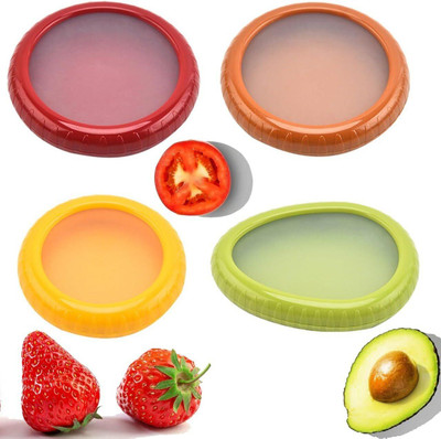 JIRNDAL Plastic, Silicone Fridge Container  - 200 ml(Multicolor)