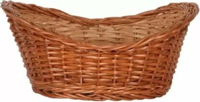 dooziegifts Vegetable/Fruit Keeper Bamboo Portable Tokri for Kitchen, Golden Wooden Fruit & Vegetable Basket(Brown)