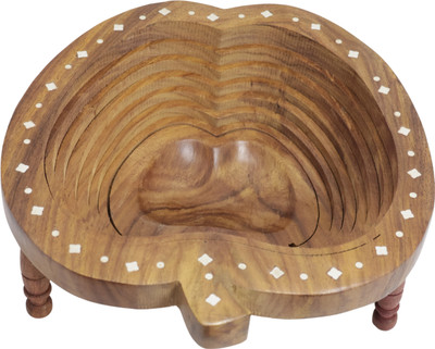 Saras Aajeevika Wooden Spring Tray Apple Shape Wooden Fruit & Vegetable Basket(Brown)