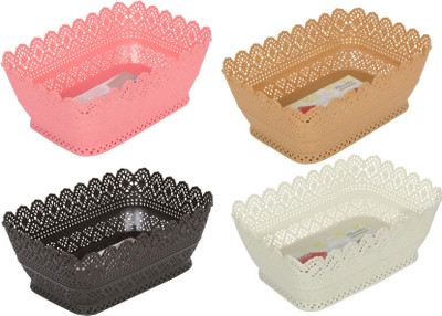 Randal Multipurpose Plastic Fruit & Vegetables Basket For Kitchen & Office Use Set Of 4 Plastic Fruit & Vegetable Basket(Multicolor)