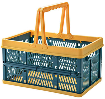 KRYSTIA Foldable Fruit Storage Basket Picnic Portable Folding Basket Plastic Fruit & Vegetable Basket(Multicolor)