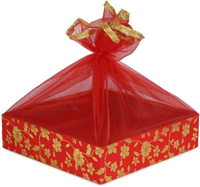 LINE 'N' CURVES Wedding Return Gift Packaging Baskets, Dry Fruit Boxes (Pack of 3) Wooden Fruit & Vegetable Basket(Red)