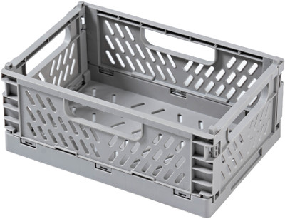 KUBER INDUSTRIES Small Refrigerator Storage Crisper/Container without Lid (Grey) Polypropylene Fruit & Vegetable Basket(Grey)