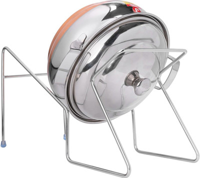 Culina Nest Ricepot Rice pot Drainer Stand Strainer(Silver, Steel Pack of 1)