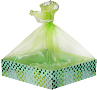GROWNEX Designer Gift Hamper Basket, Wedding Gift, Color - Lime Green (Pack of 1) Wooden Fruit & Vegetable Basket(Green)