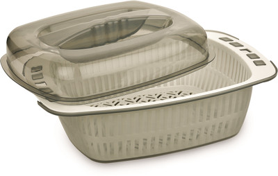 Nabhya Plastic Fruit & Vegetable Basket(Grey)