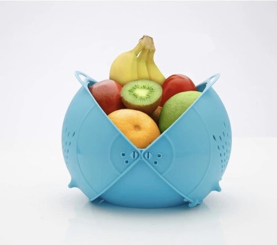 1st Choice Plastic Revolving Multifunctional Rice, Vegetable and Fruit Wash Basket Bowl Plastic Fruit & Vegetable Basket(Multicolor)