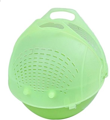 FUTRONICS Plastic Small Size Fruit Vegetable Washing Basket Plastic Fruit & Vegetable Basket(Green)