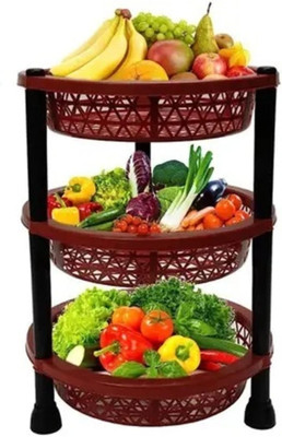 Sample Kitchen Stand Rack Basket for Office Use, Fruits and Vegetables Plastic Fruit & Vegetable Basket(Multicolor)