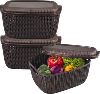 KUBER INDUSTRIES Plastic Fruit & Vegetable Basket(Brown)