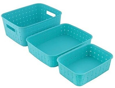 Yopram Fruit Smart Baskets for Storage Set of 3 Plastic Fruit & Vegetable Basket(Multicolor)