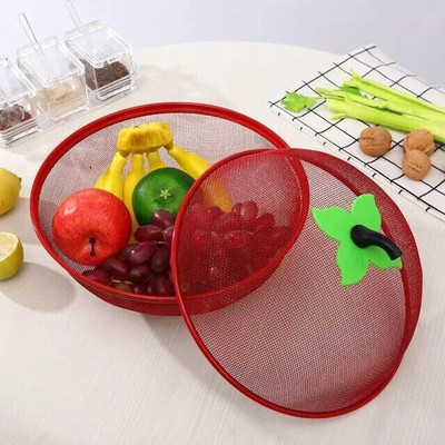 beautiloon Stainless Steel Fruit & Vegetable Basket(Red)