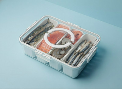 THE Impala Meat Storage Fridge Container Plastic Fruit & Vegetable Basket(Clear)